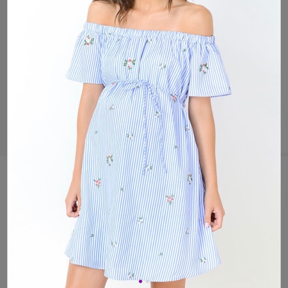 NWOT Hello Miz Maternity Off Shoulder Sun Dress